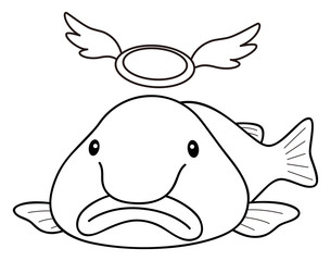 ブロブフィッシュ（ニュウドウカジカ）イラスト ベクター