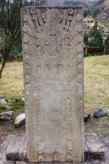 Chavin archaeological site, Peru. Pre-inca ruins of historical culture