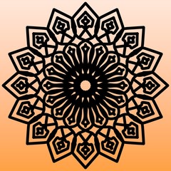 Abstract mandala on white background. Greeting Card, Invitation, Tattoo. Anti-Stress Therapy Pattern