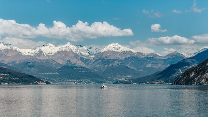 Fototapeta na wymiar Alps view from Lake Como in northern Italy.