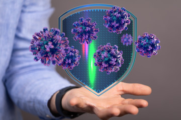flu virus attack digital 3d  epidemic.