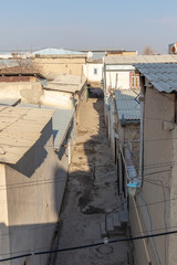 Street in the historical center of Bukhara. Bukhara city, Uzbekistan