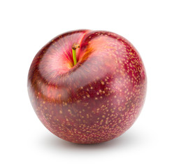 Red plum isolated on white with clipping path.