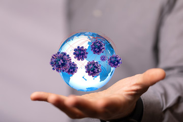 flu virus attack digital 3d  epidemic.