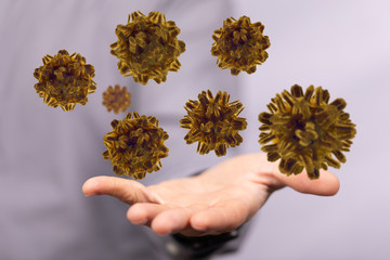 flu virus attack digital 3d  epidemic.