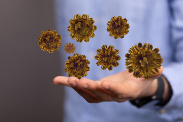 flu virus attack digital 3d  epidemic.