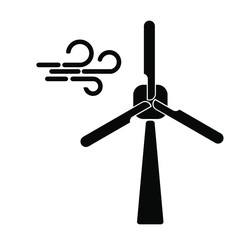 wind turbine icon on white background