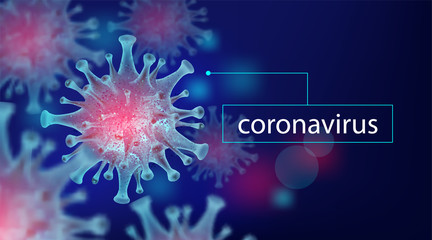 Coronavirus 2019-nCov,element for medical concept,Microscope virus close up Vector 3D style