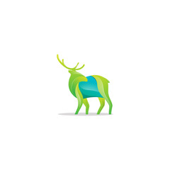 Awesome Gradient Deer Logo Design Professional, Colorful Deer Logo Modern