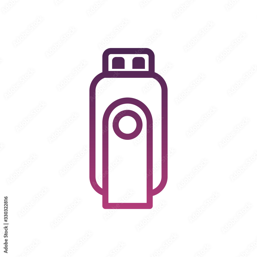 Poster usb memory line style icon