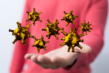 flu virus attack digital 3d