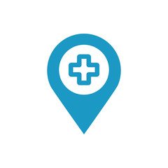 medical cross symbol in pin location line style