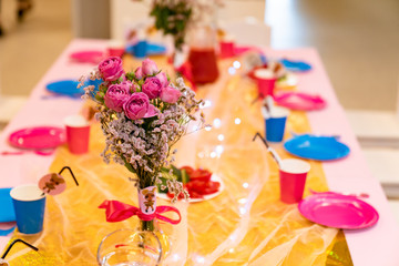 Obraz na płótnie Canvas a festive table of food for guests.
