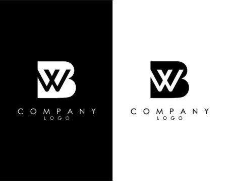 Initial Letters BW, WB abstract company Logo Design vector