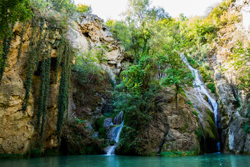 Kaya Bunar waterfall in Bulgaria, near Veliko Tarnovo.