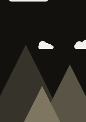 Mountains Panorame Abstract Random Placed Generative Art background illustration