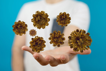 contagious coronavirus pandemic, dangerous virus outbreak 3d.