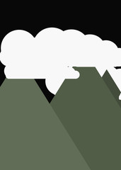 Mountains Panorame Abstract Random Placed Generative Art background illustration