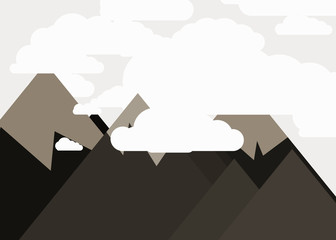 Mountains Panorame Abstract Random Placed Generative Art background illustration