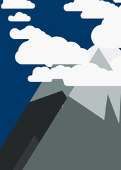 Mountains Panorame Abstract Random Placed Generative Art background illustration