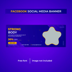 Gym or fitness training facebook banner template