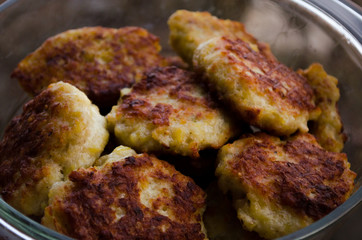Fried cutlets. Food and cooking. Cooking homemade meatballs. Casserole of homemade meatballs. Kitchen and cooking. Mistresses and food.