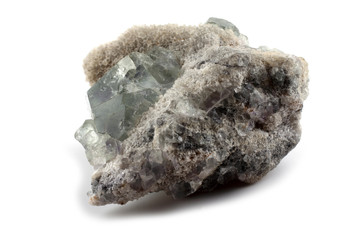Fluorite isolated on white (CaF2)