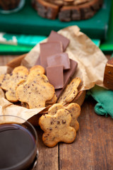 Chocolate Chip Cookies. Homemade cookie in the shape of flowers.