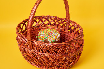 Easter cake in basket