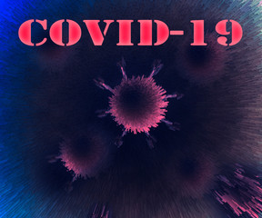 designe of coronavirus covid-19 design or illustration of cells dark background