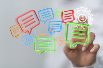 Online people network. Using internet for communication..