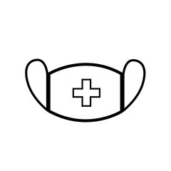 Fototapeta premium Safety sign, Wear dust mask.Medical mask icon isolated.Safety breathing masks.