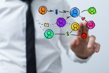 team work connection digital concept .