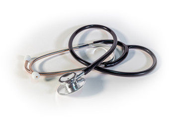 Fototapeta premium Medical stethoscope on white background.