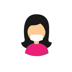 Safety sign, Wear dust mask.Medical mask icon isolated.Safety breathing masks.