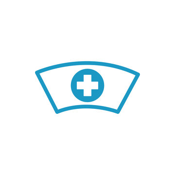 Nurse Hat With Medical Cross Line Style Icon