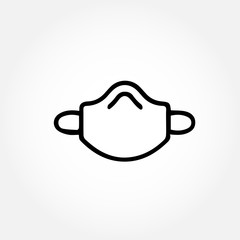 Safety sign, Wear dust mask.Medical mask icon isolated.Safety breathing masks.