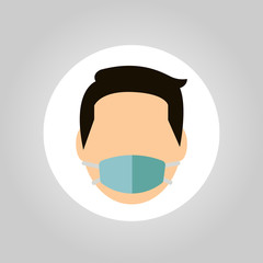 Safety sign, Wear dust mask.Medical mask icon isolated.Safety breathing masks.
