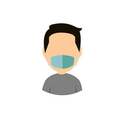 Safety sign, Wear dust mask.Medical mask icon isolated.Safety breathing masks.