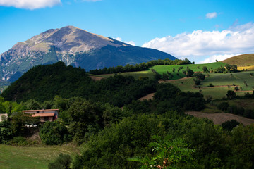Panorama of the mountains around Campli, Abruzzo, Italy