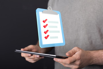Digital checklist or todo-list displayed .