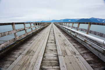 Fototapeta premium Pier in Jackson Bay Southern Island of New Zealand