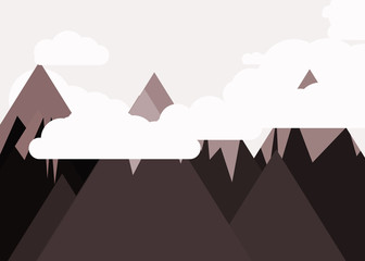 Mountains Panorame Abstract Random Placed Generative Art background illustration