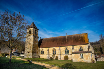 Eglise de Blaincourt-l&egrave;s-Pr&eacute;cy dans l'Oise, France