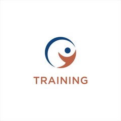 Obraz premium Trainee Health Care Logo Design Concept Elegant Symbol for Personal Development and Coaching
