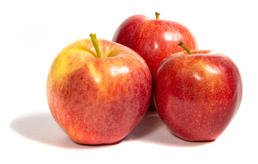 Fototapeta na wymiar Sliced red apple isolated on a white background 