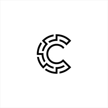 c letter logo design vector image with monogram luxury geometric concept