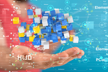 Protect Cloud Information Data Concept. digital 3d