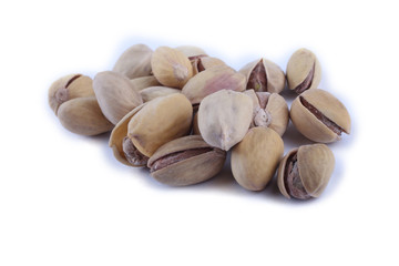 Pistachio nuts isolated on white