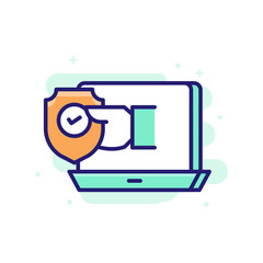 System Insurance icon Filled Outline Vector Illustration.